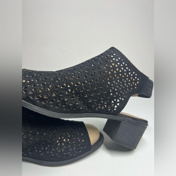 American Eagle Black Vista Hooded Block Heel Slingback Open Toe Shoes Size 8,5 - Picture 10 of 11